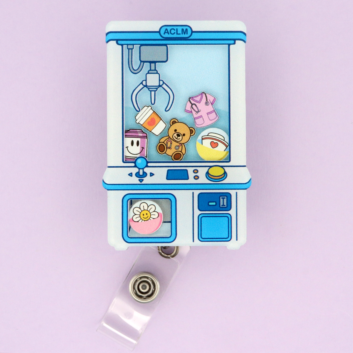 Claw Machine Shaker Badge Reel