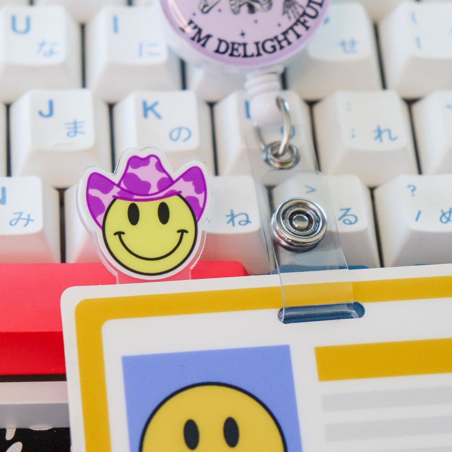 Badge Topper - Cowboy Hat Smiley Face - Acclaim Status Co Acclaim Status Co Purple