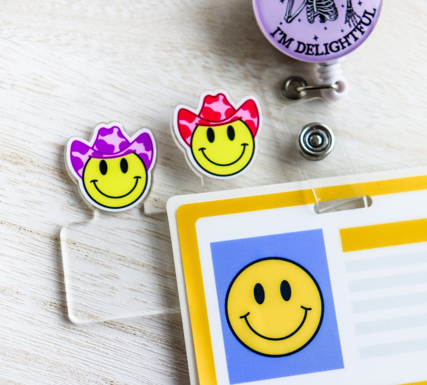 Badge Topper - Cowboy Hat Smiley Face - Acclaim Status Co Acclaim Status Co Purple