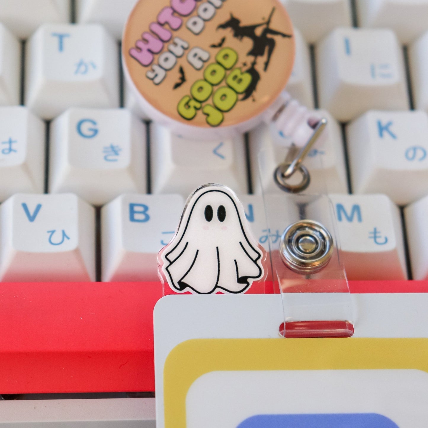 Badge Topper - Cute Ghost - Acclaim Status Co Acclaim Status Co Horizontal Badge