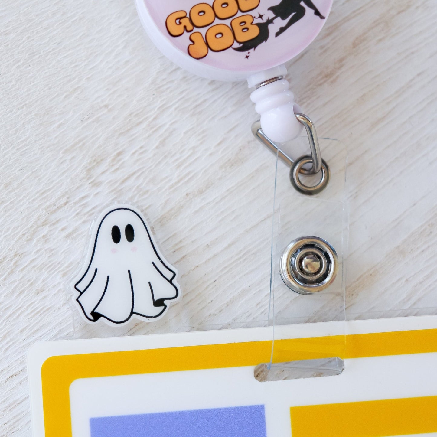 Badge Topper - Cute Ghost - Acclaim Status Co Acclaim Status Co Horizontal Badge
