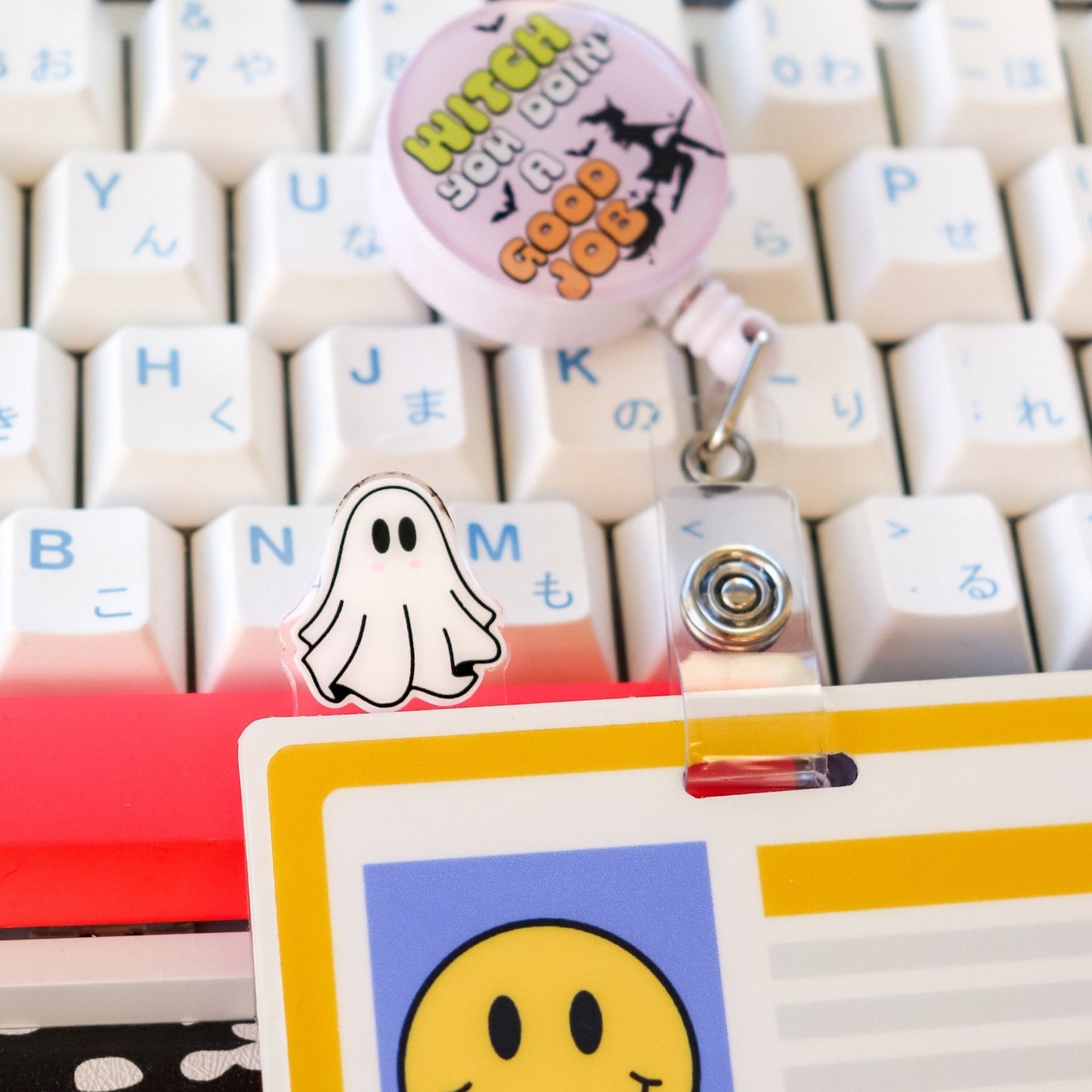 Badge Topper - Cute Ghost - Acclaim Status Co Acclaim Status Co Horizontal Badge