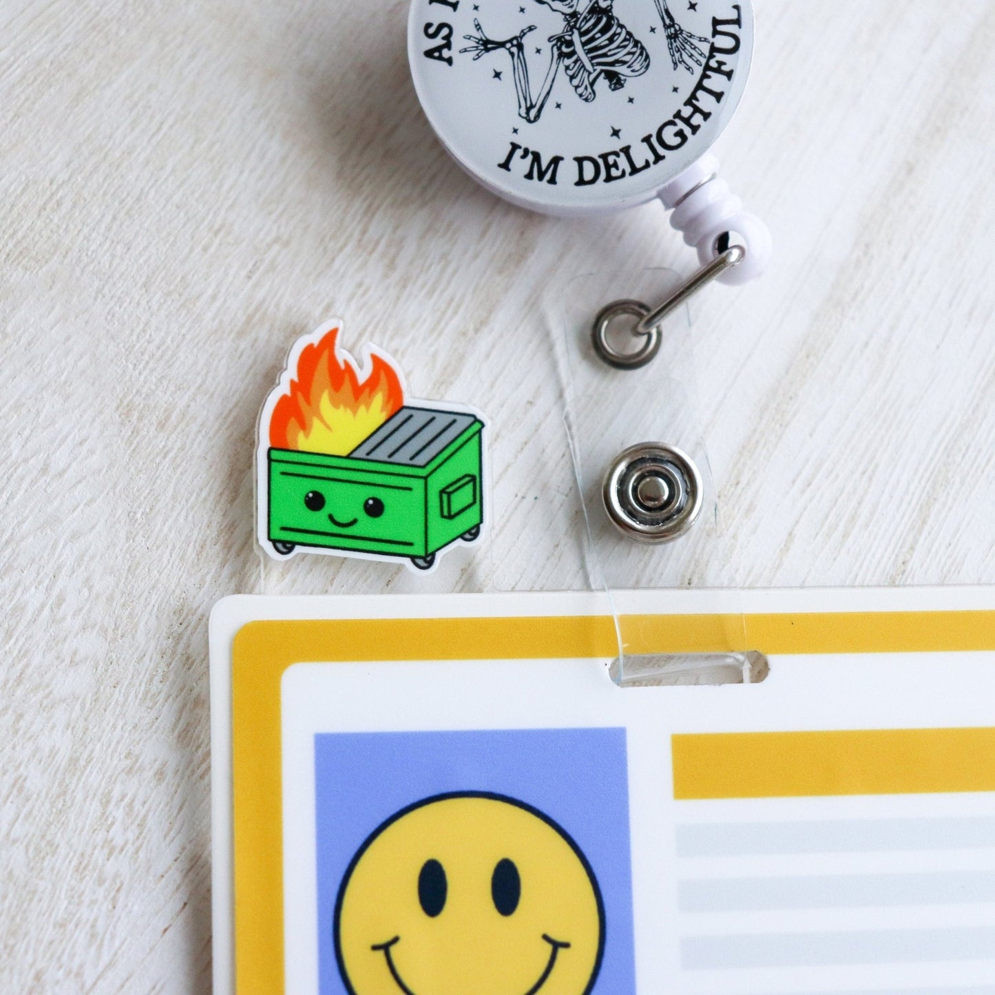 Badge Topper - Dumpster Fire - Acclaim Status Co Acclaim Status Co GrayHorizontal Badge