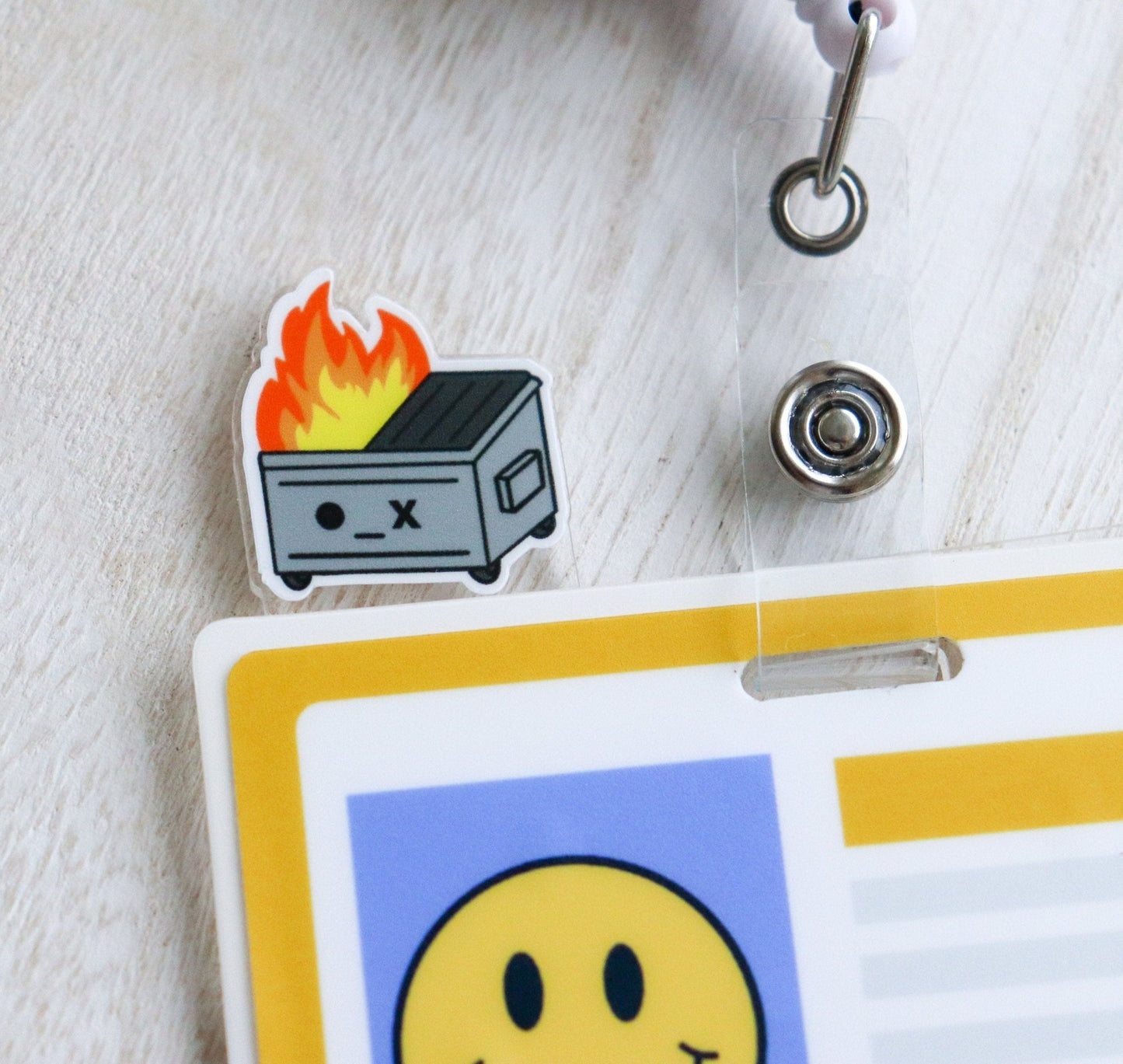 Badge Topper - Dumpster Fire - Acclaim Status Co Acclaim Status Co GrayHorizontal Badge
