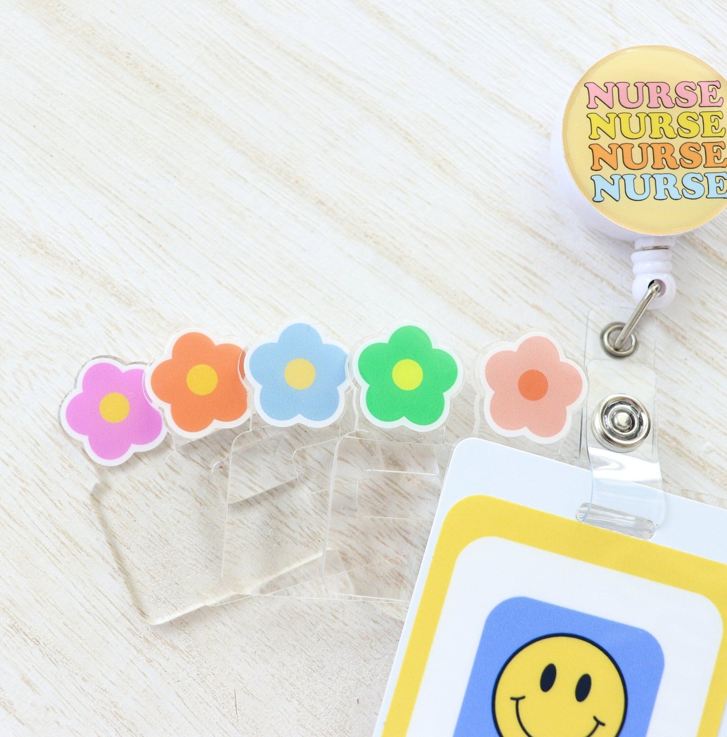 Badge Topper - Pastel Flower - Acclaim Status Co Acclaim Status Co BlueHorizontal Badge