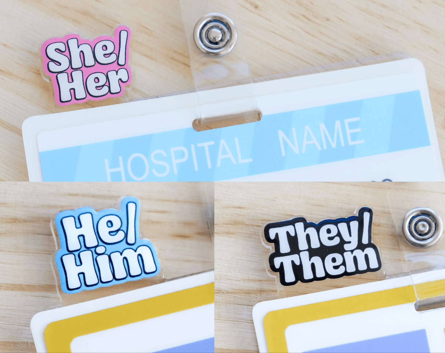 Badge Topper - Pronouns - Acclaim Status CoAcclaim Status CoHe/Him - BlueHorizontal Badge