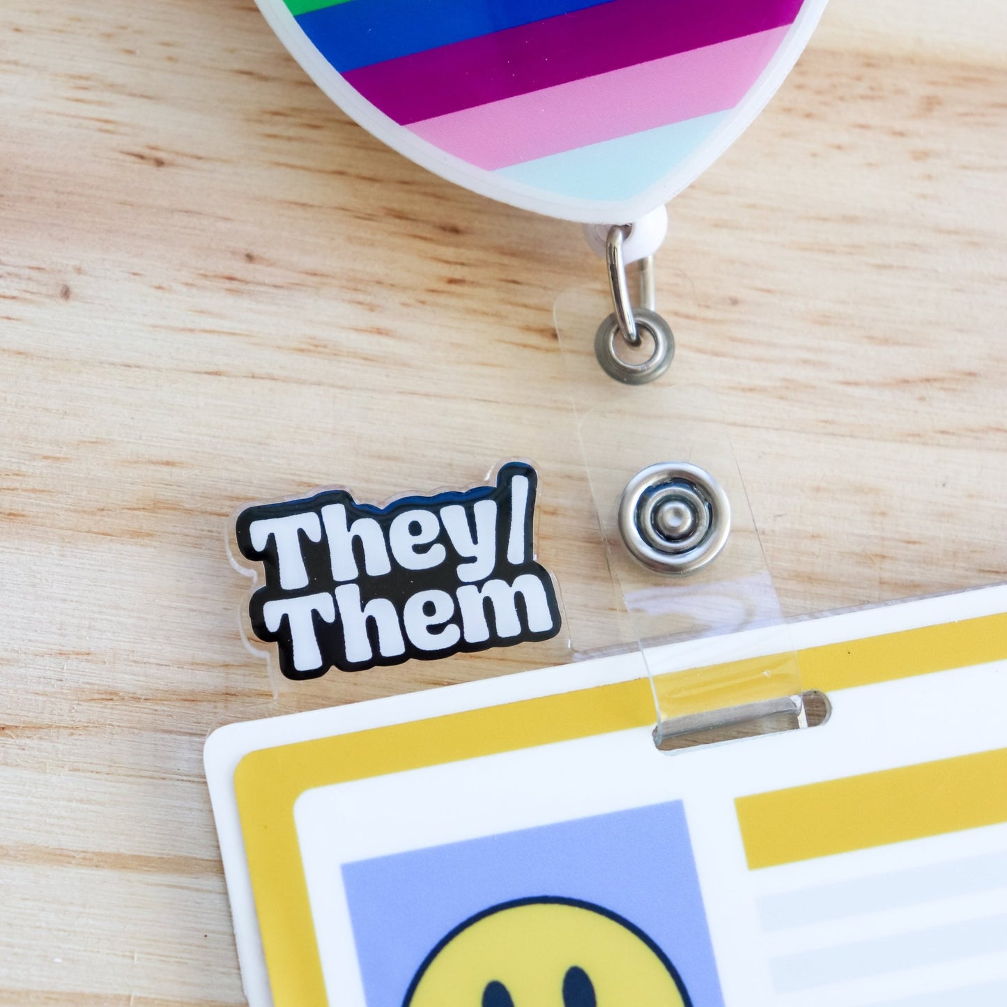 Badge Topper - Pronouns - Acclaim Status CoAcclaim Status CoHe/Him - BlueHorizontal Badge