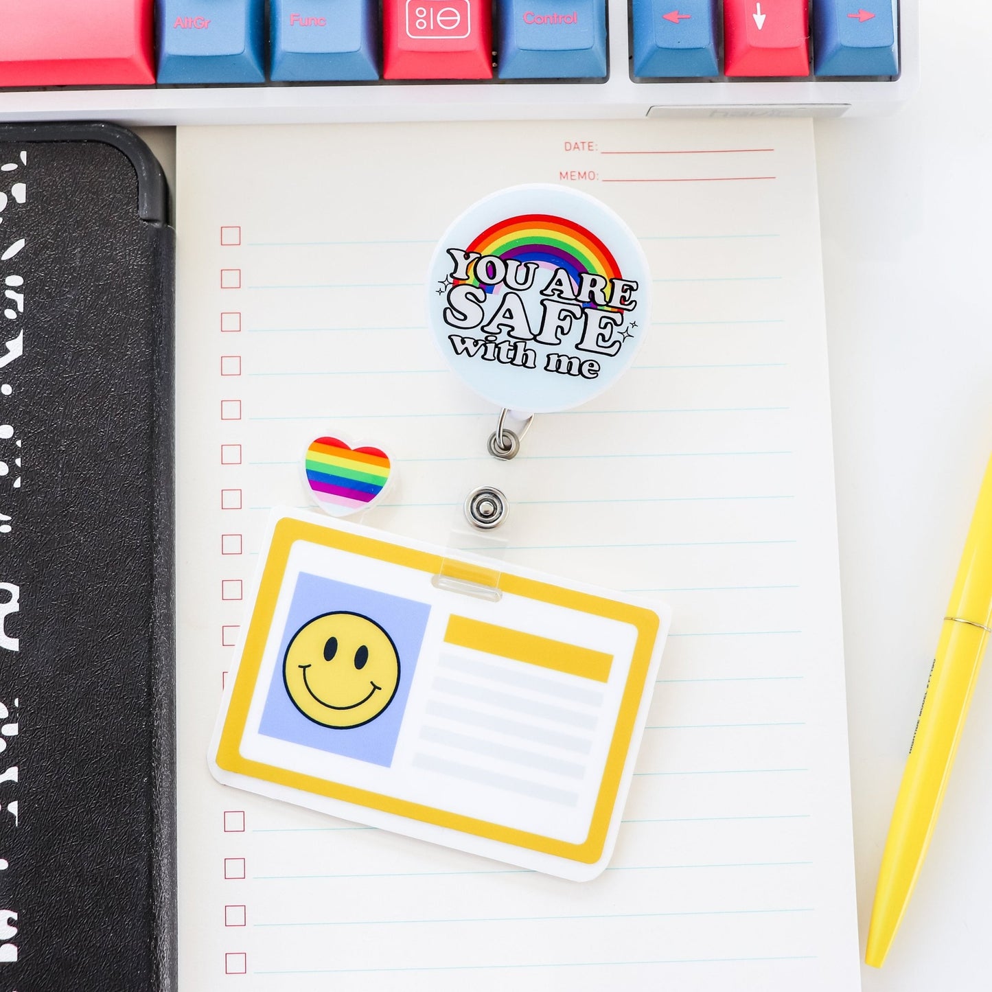 Badge Topper - Rainbow Heart - Acclaim Status Co Acclaim Status Co Horizontal Badge