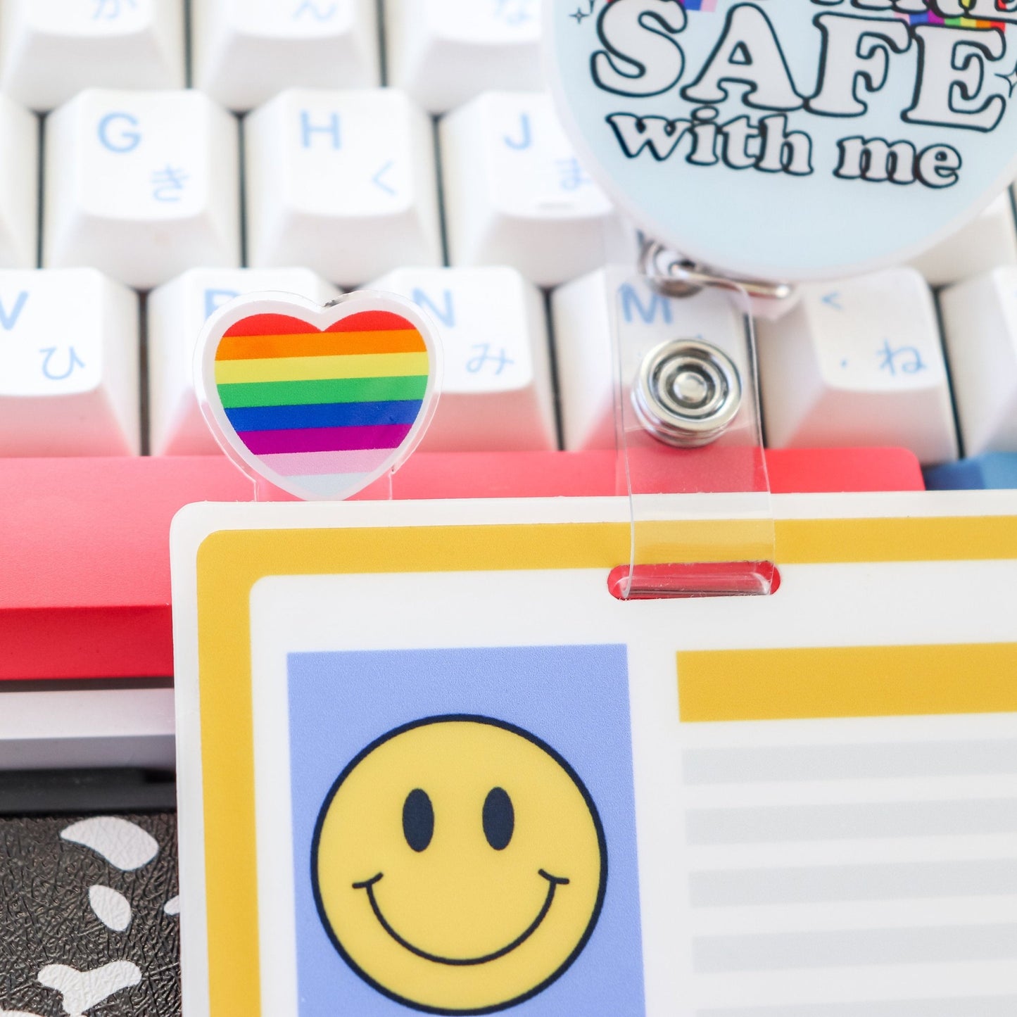Badge Topper - Rainbow Heart - Acclaim Status Co Acclaim Status Co Horizontal Badge