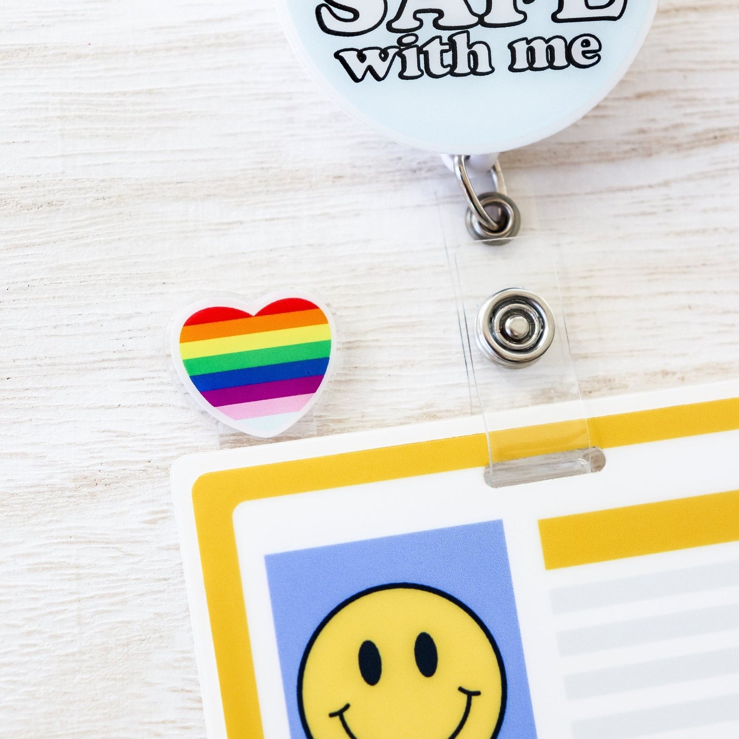 Badge Topper - Rainbow Heart - Acclaim Status Co Acclaim Status Co Horizontal Badge