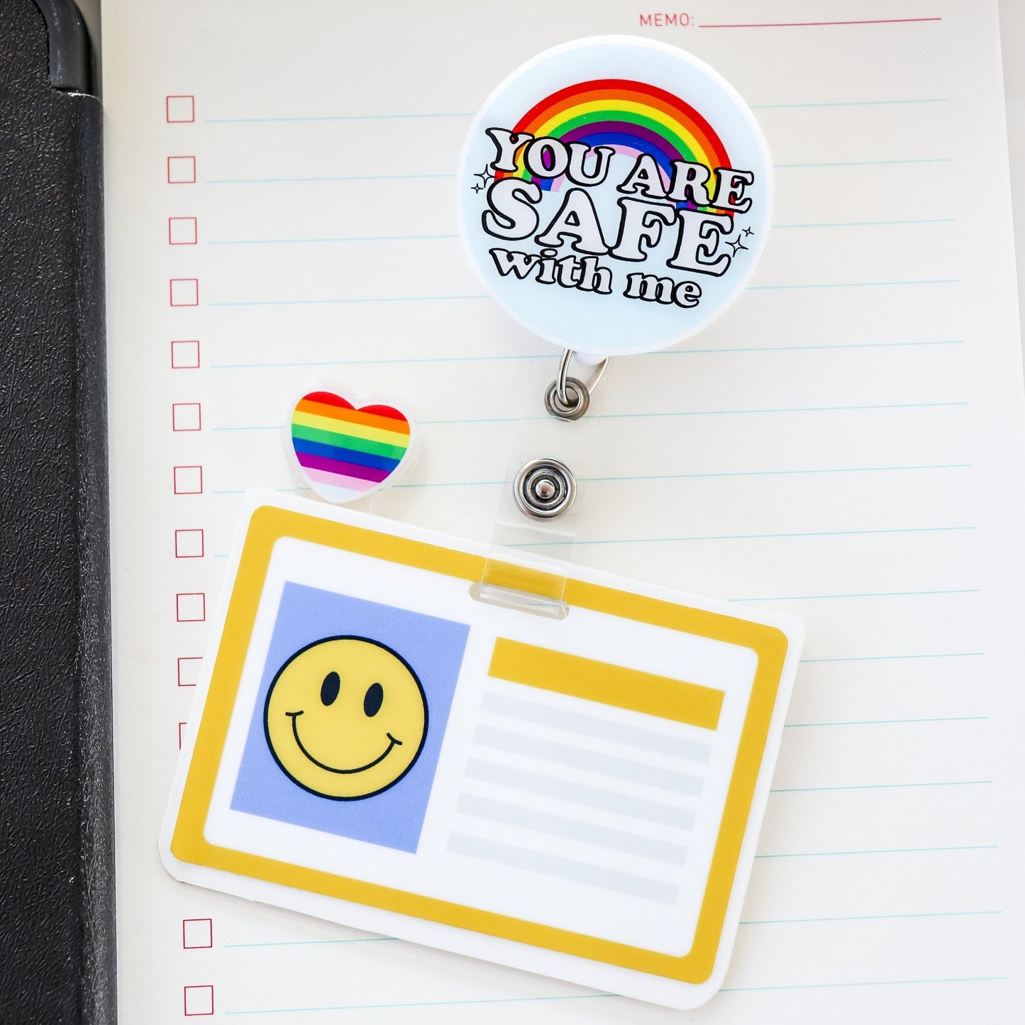 Badge Topper - Rainbow Heart - Acclaim Status Co Acclaim Status Co Horizontal Badge