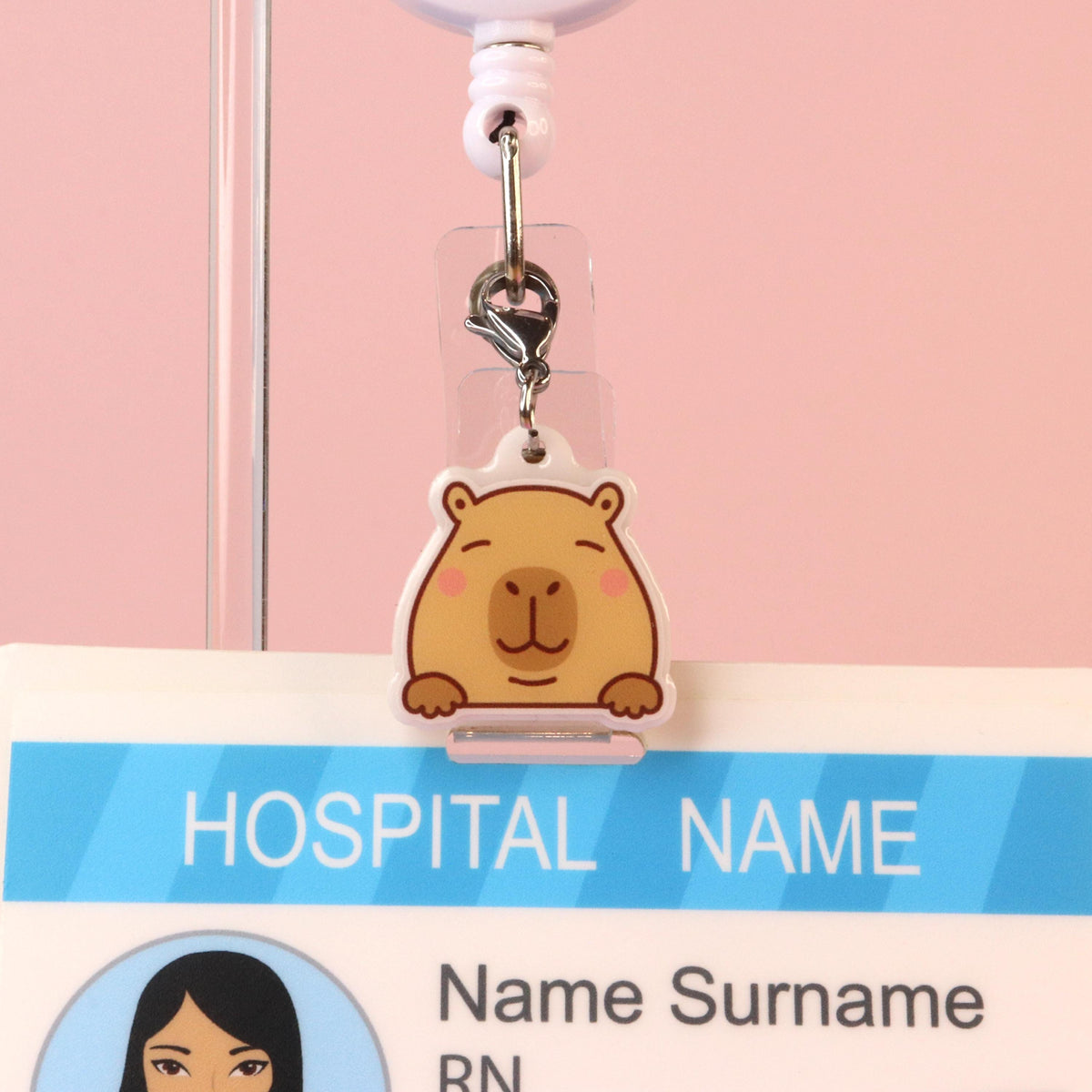 Capybara Badge Reel Dangle Charm