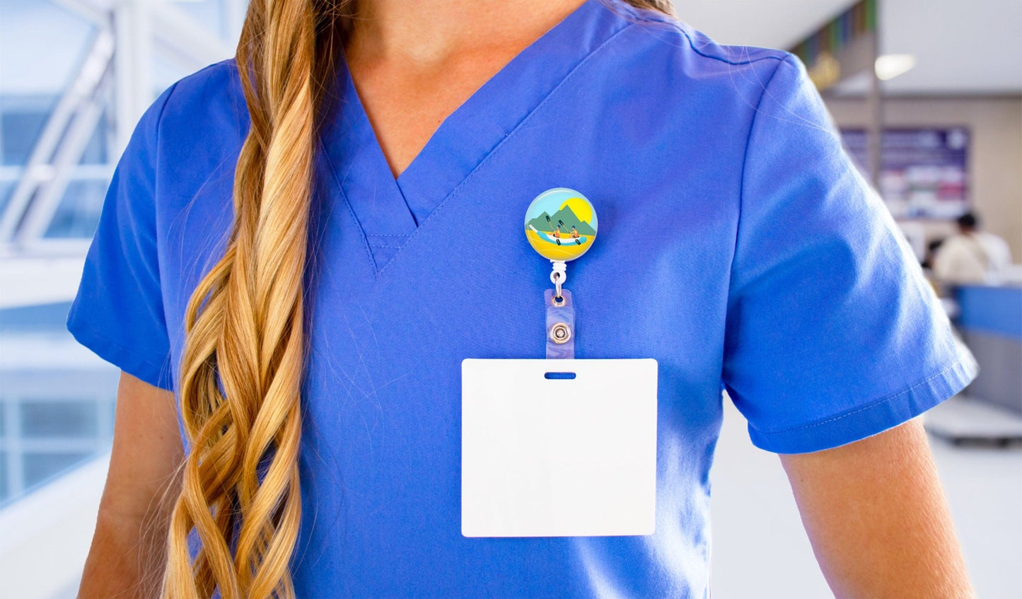 Funny Nurse Badge Reel Cooter Canoe PureWick ER ICU Gift Medical Nursing ID Retractable Badge Holder Nursing - Acclaim Status Co Acclaim Status Co Belt Clip