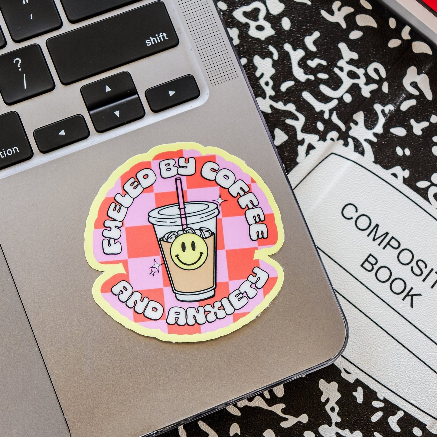 Sticker - Fueled By Coffee & Anxiety - Acclaim Status Co Acclaim Status Co Yellow
