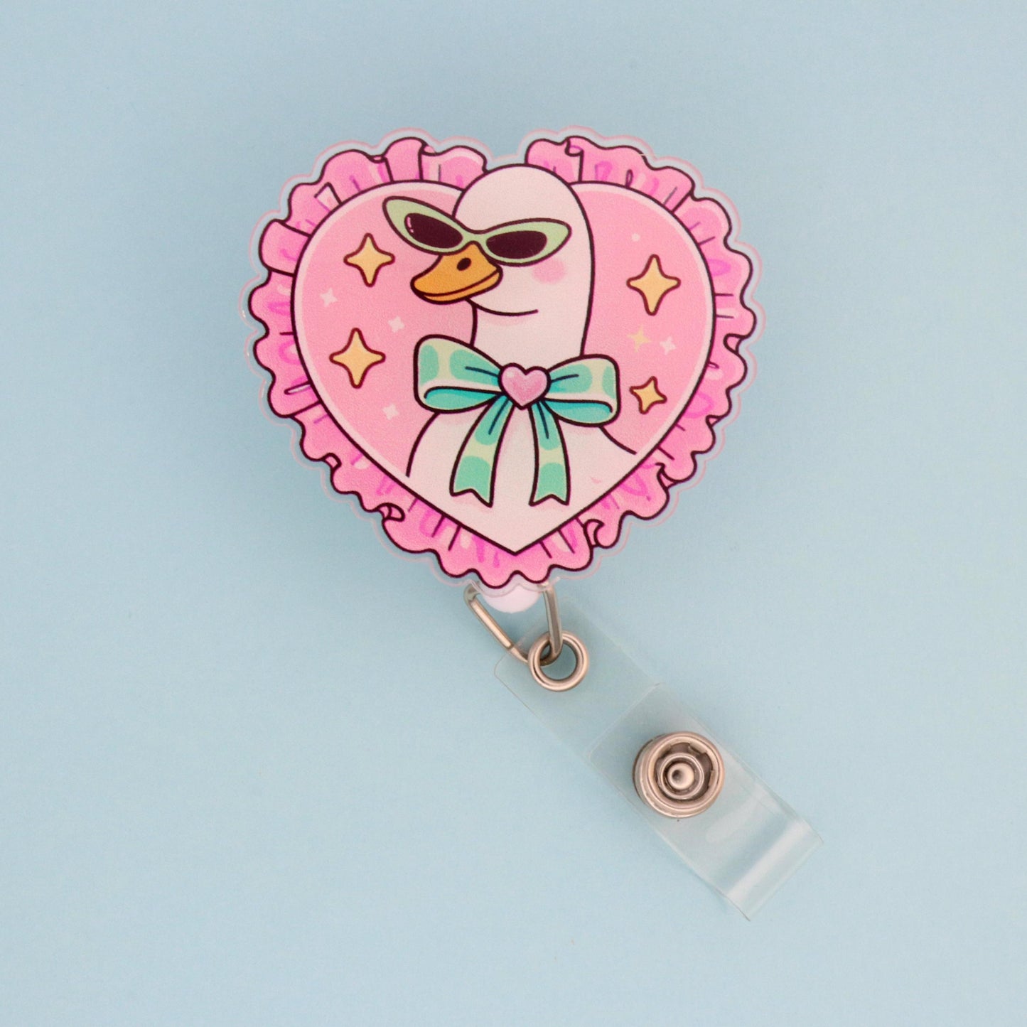 Silly Goose Coquette Badge Reel | Funny Acrylic ID Holder for Healthcare Workers