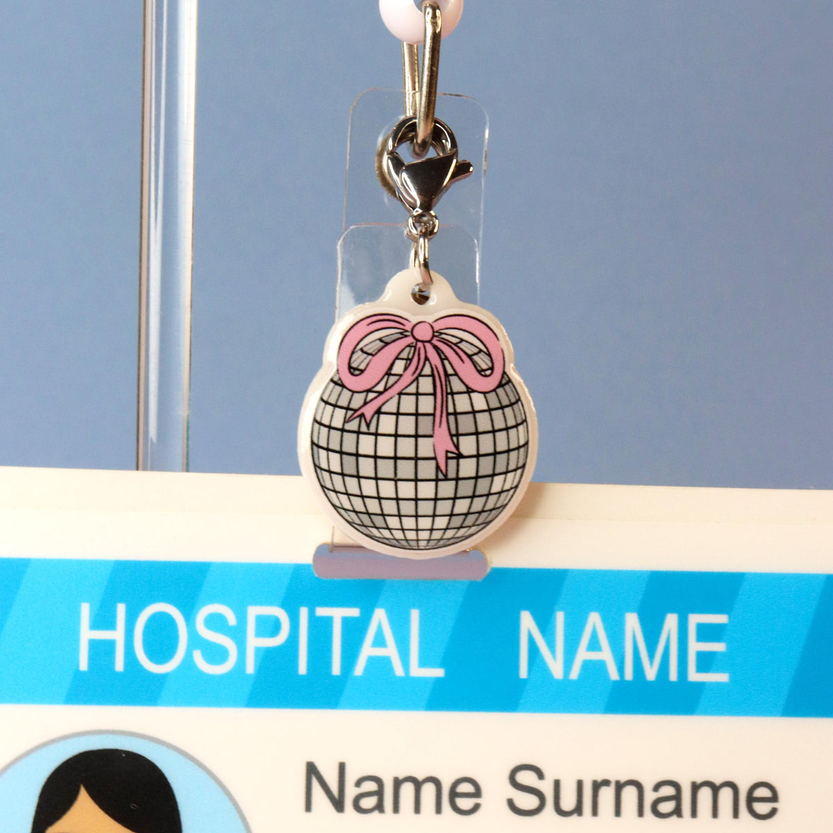Coquette Disco Ball Nurse Dangle Charm