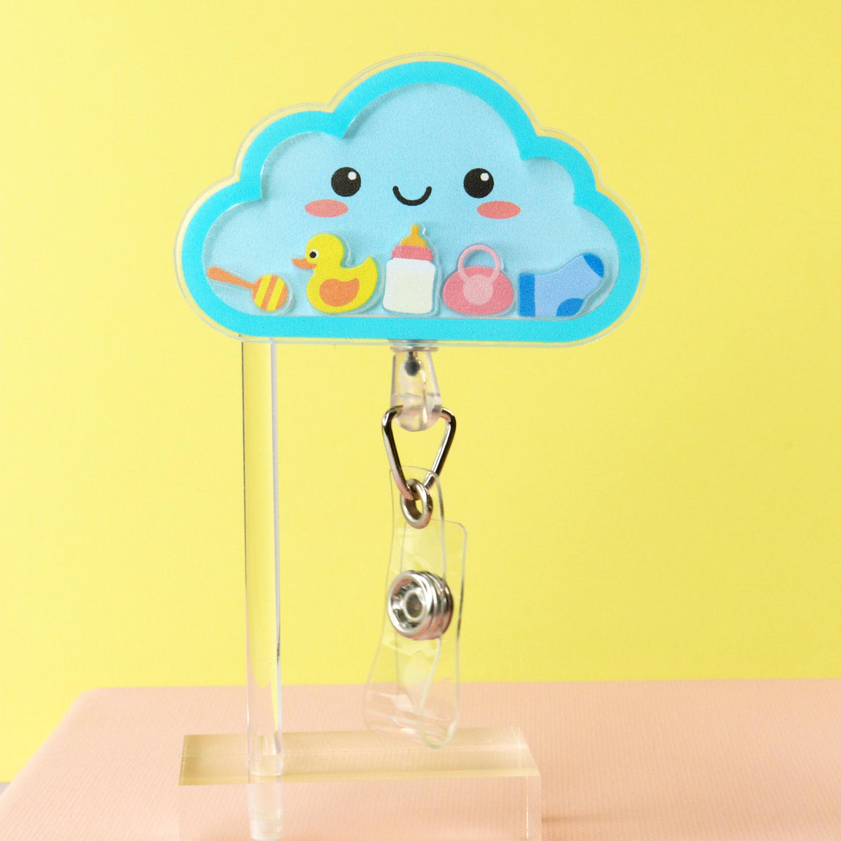Cloud Shaker Badge Reel | Pediatric Nurse Gift | NICU Labor & Delivery RN