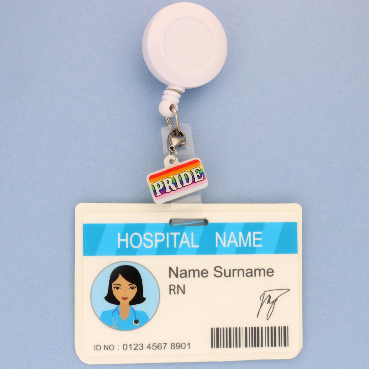 Pride Flag Badge Charm | Acrylic Rainbow Heart I Healthcare Worker Gift