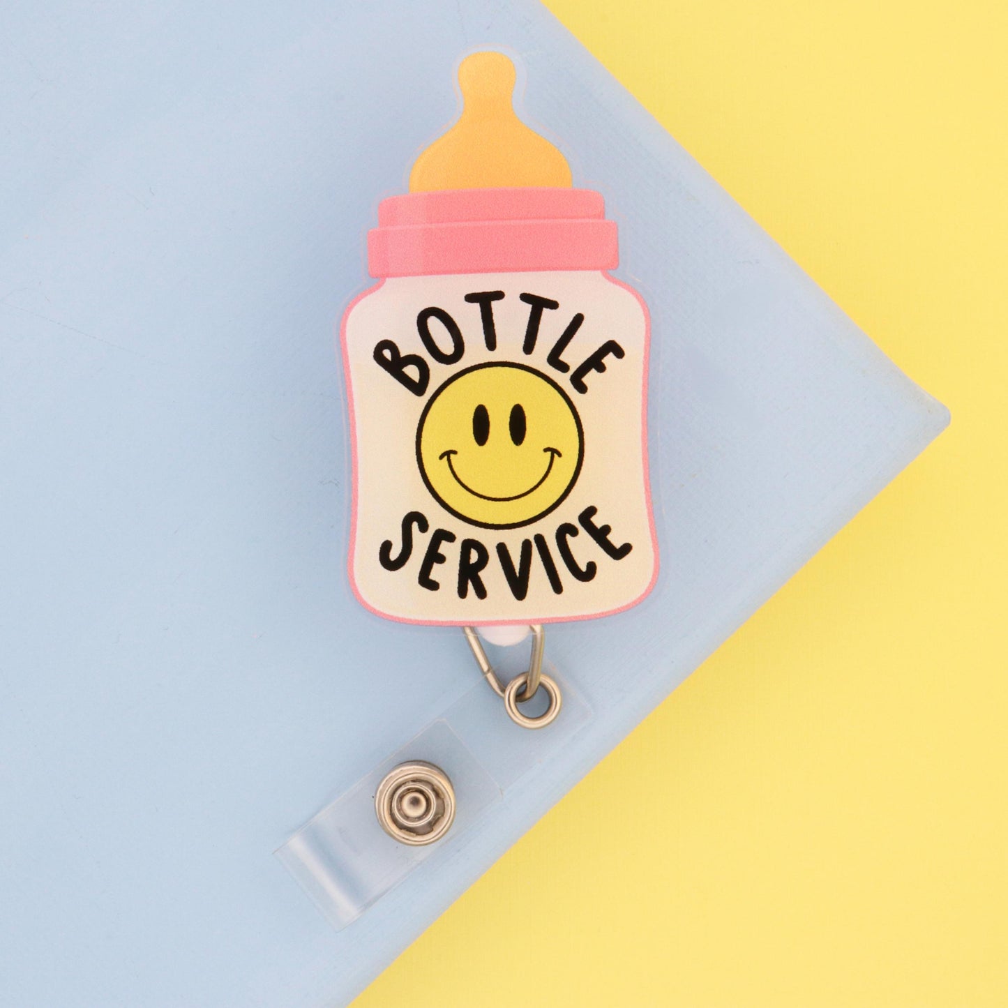 Funny Labor and Delivery Nurse Badge Reel: Bottle Service