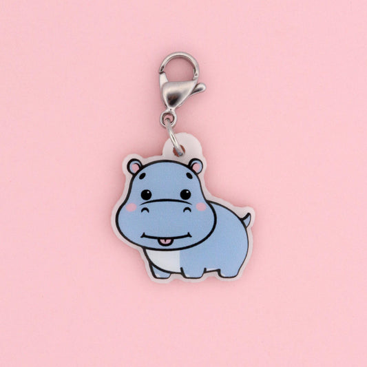 Hippo Badge Charm, Nurse ID Accessory, Animal Lover Gift, Healthcare Worker