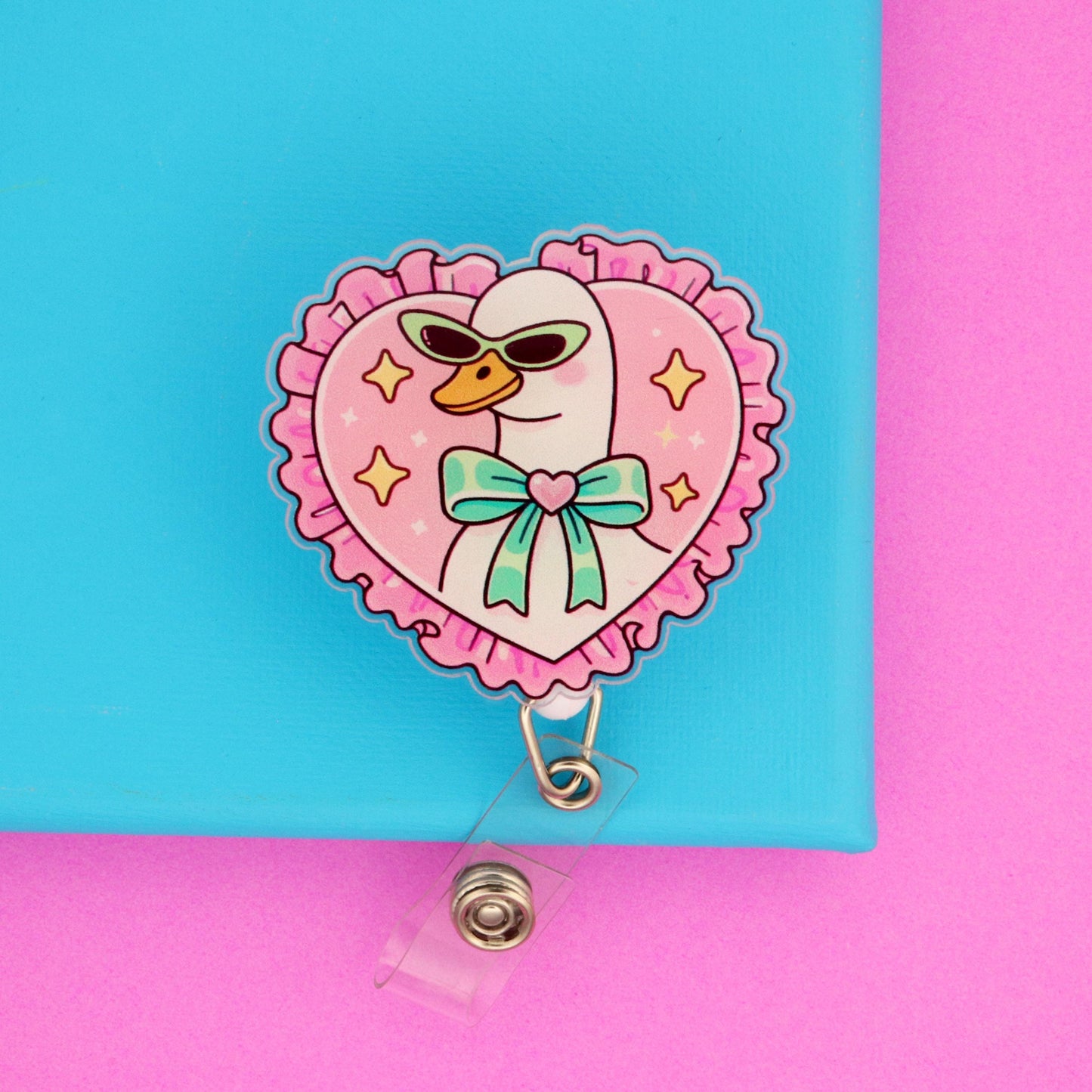 Silly Goose Coquette Badge Reel | Funny Acrylic ID Holder for Healthcare Workers