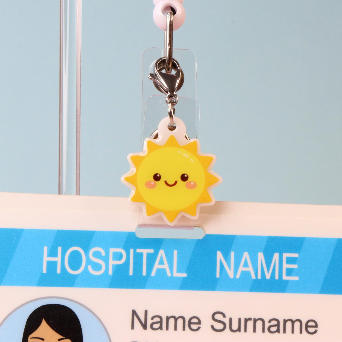 Smiley Sun Nurse Dangle Charm I RN Gift | Retro Healthcare Gift