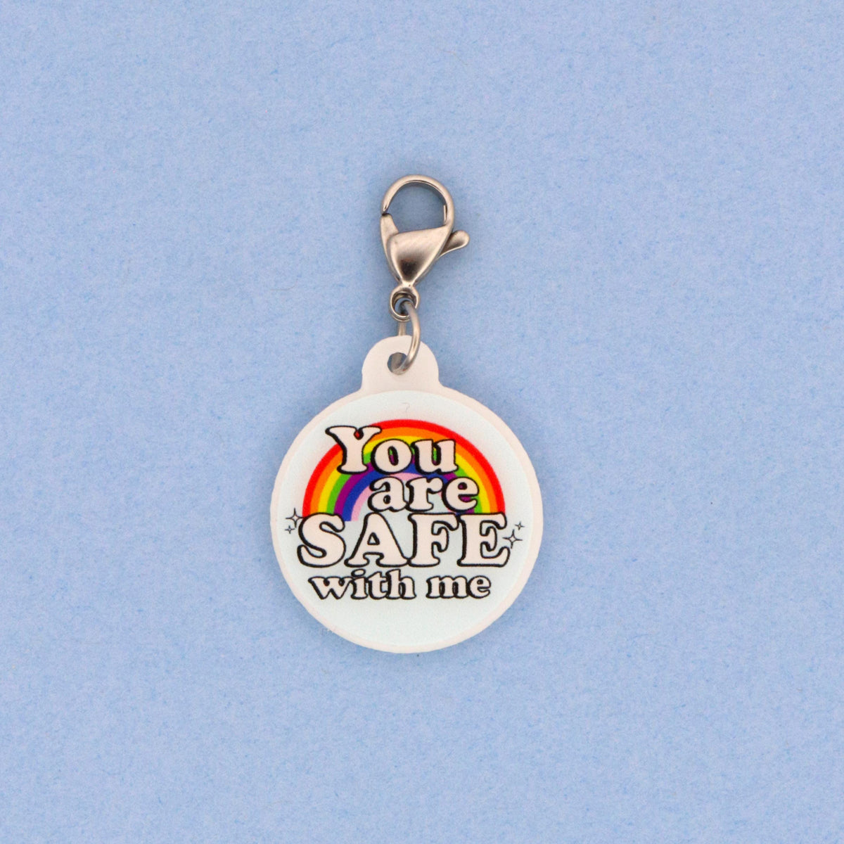 Pride Flag Badge Charm | Acrylic Rainbow Heart I Healthcare Worker Gift