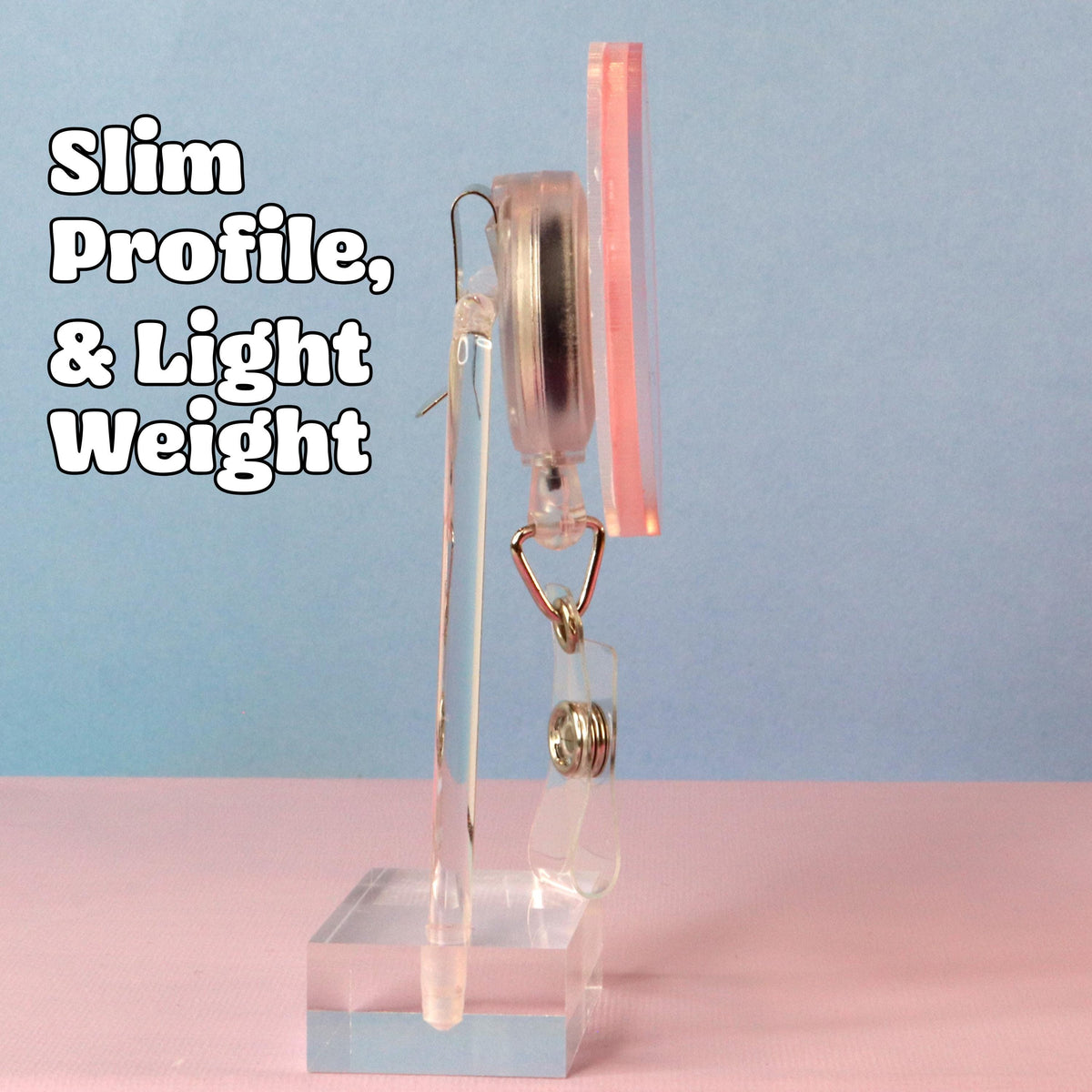 I'm Literally Just A Girl Shaker Badge Reel | Y2K Pink ID Holder | Girly Nurse Gift