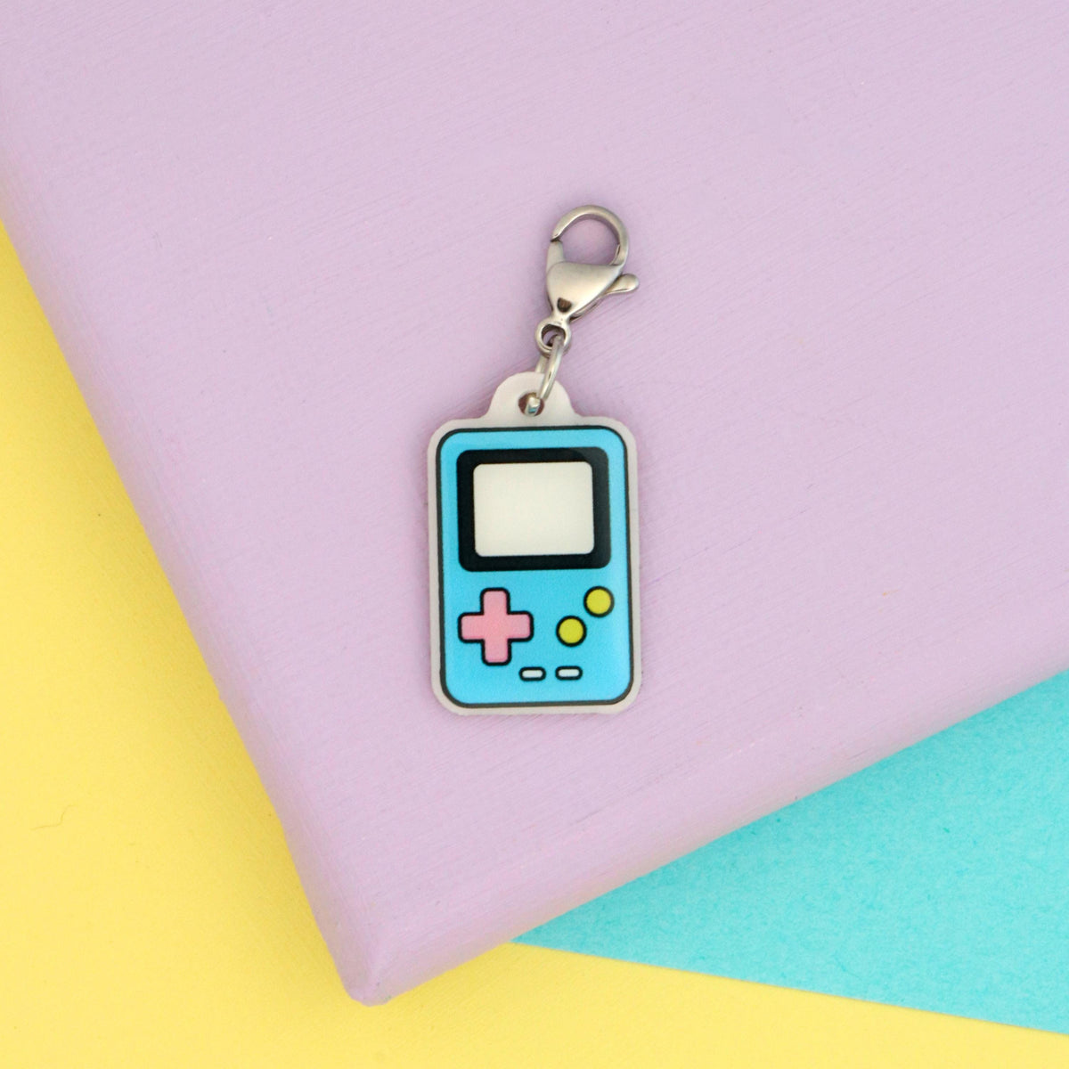 Retro Badge Reel Charm | Pink Pixel Heart 90s y2k Nostalgia Dangle Nurse Accessory
