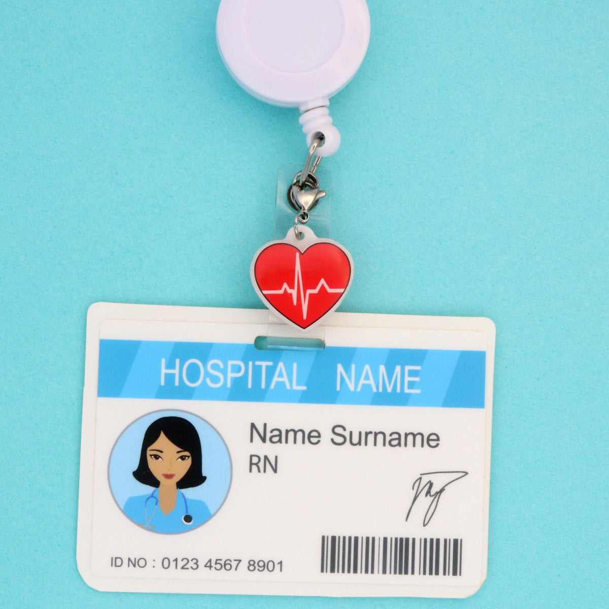 EKG Heart Badge Charm, Cardiac Telemetry Nurse