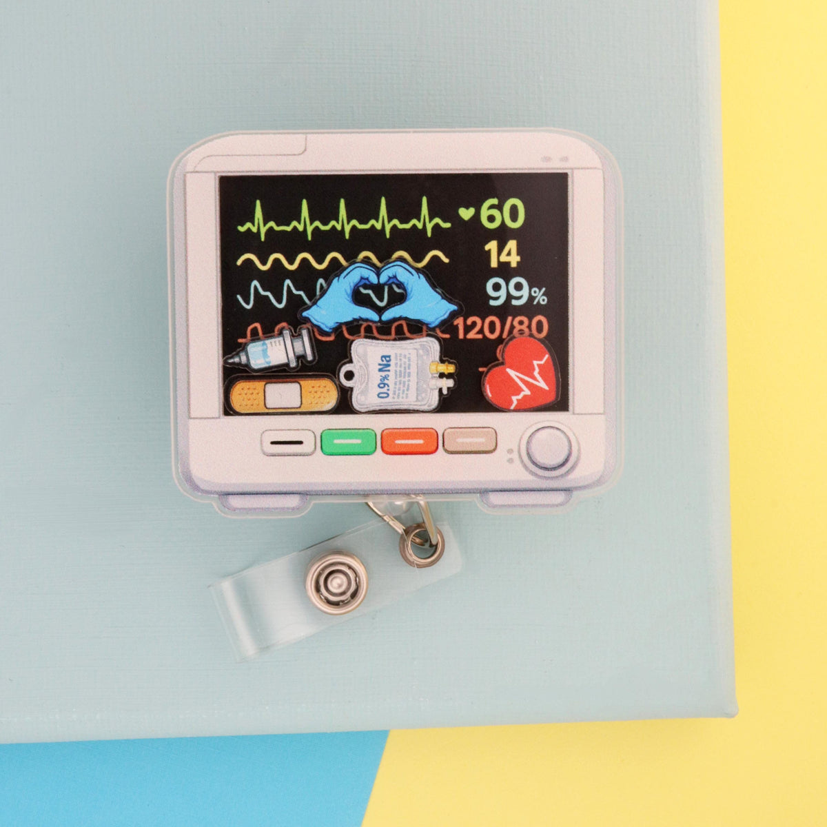 Heart Monitor Shaker Badge Reel - RN Gift