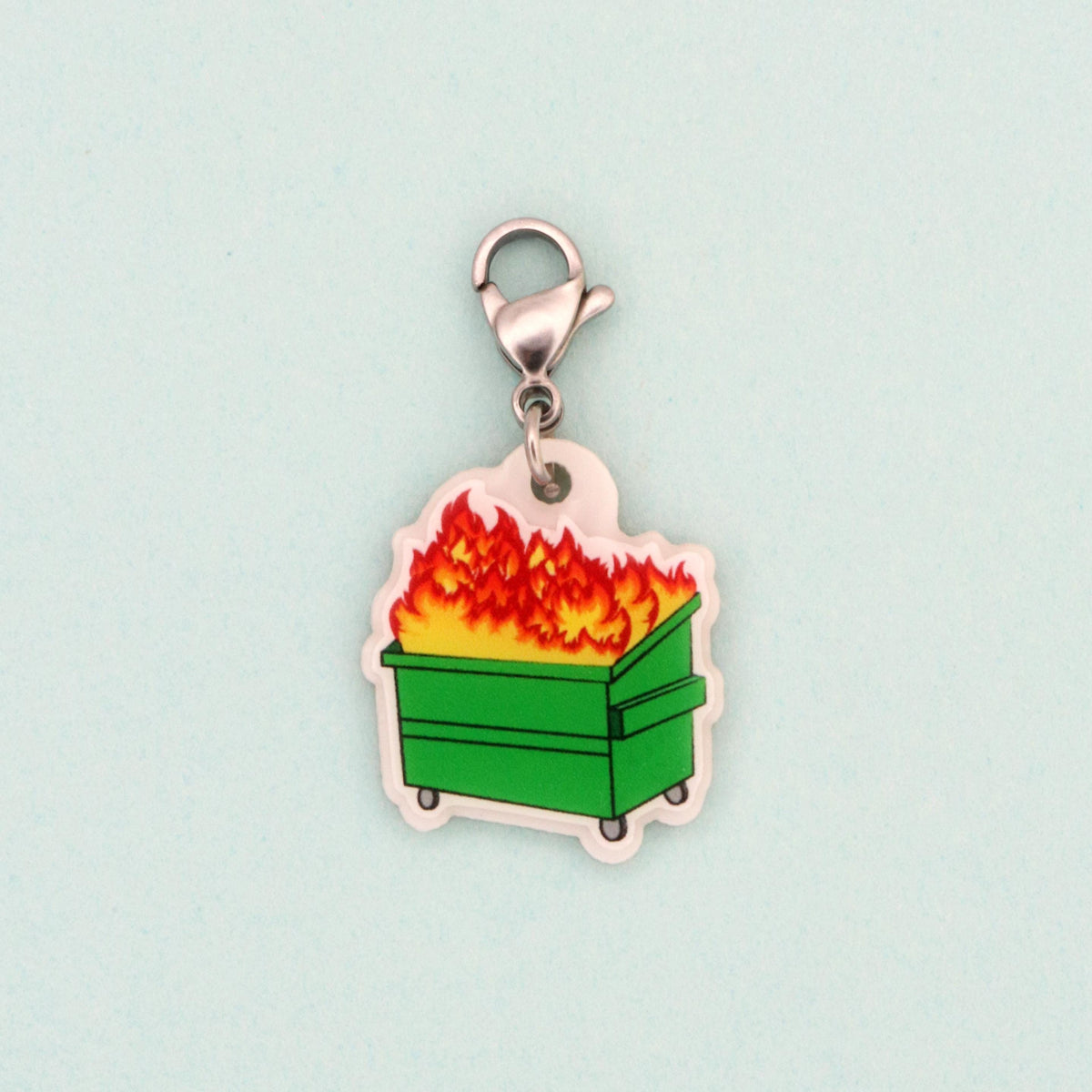 Dumpster Fire Badge Reel Charm: Funny Nurse Gift