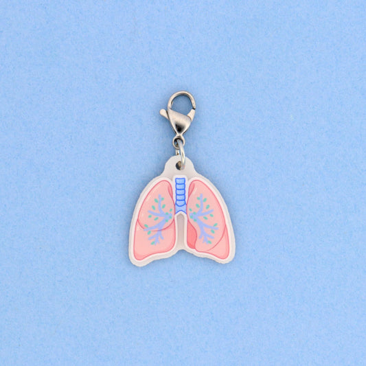 Lung Anatomy Badge Reel Charm | Respiratory Therapist Gift