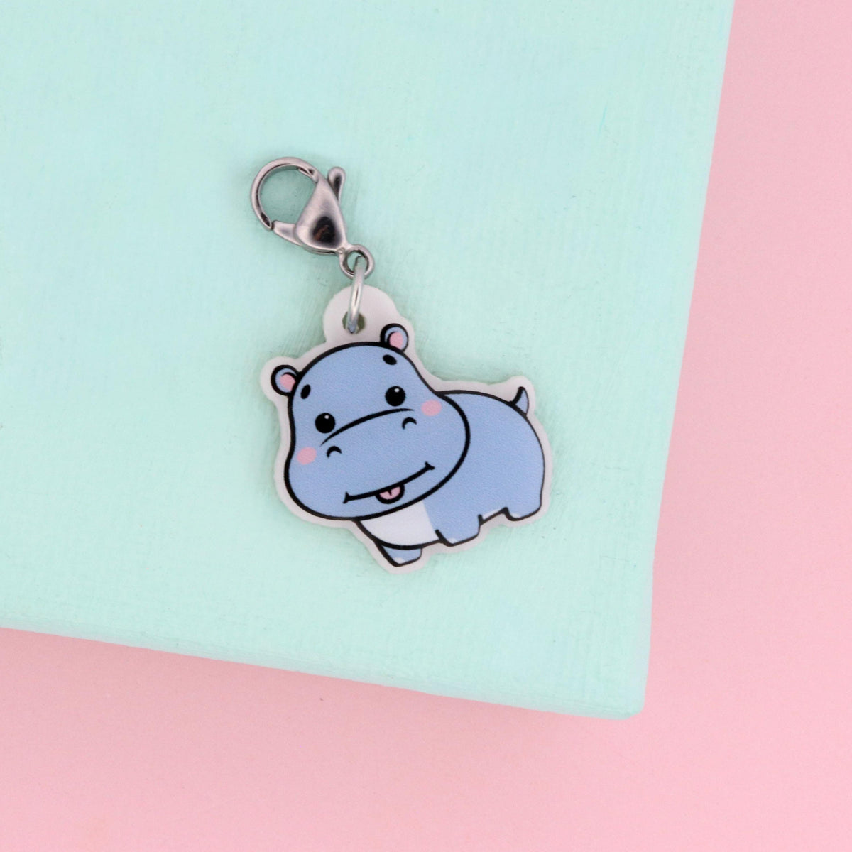 Hippo Badge Charm, Nurse ID Accessory, Animal Lover Gift, Healthcare Worker