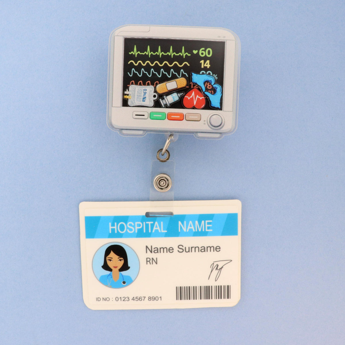 Heart Monitor Shaker Badge Reel - RN Gift