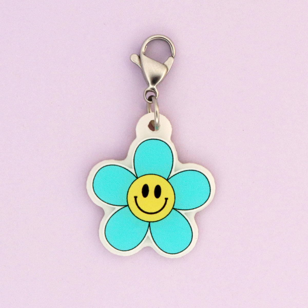 Happy Face Flower Badge Charm | RN Gift | Retro Healthcare Accessory
