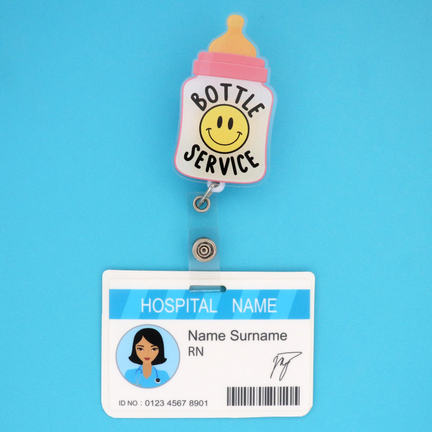Funny Labor and Delivery Nurse Badge Reel: Bottle Service