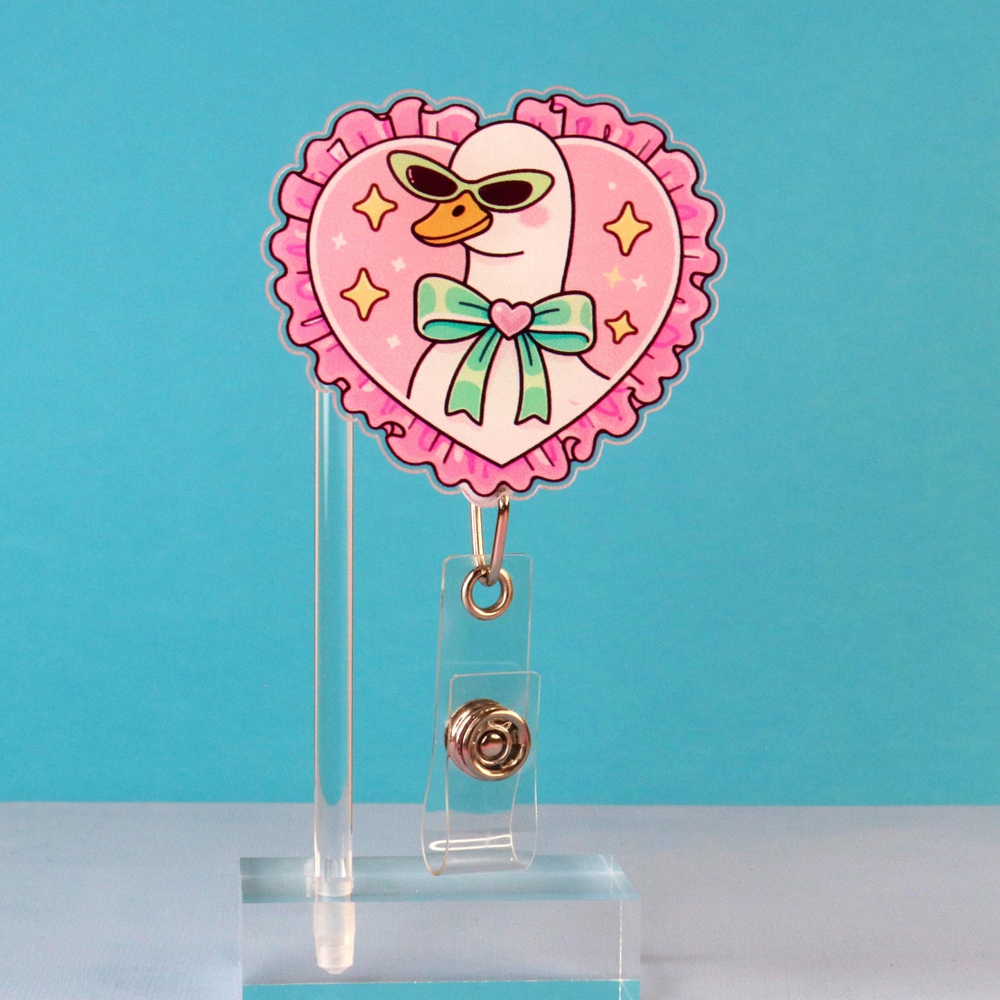 Silly Goose Coquette Badge Reel | Funny Acrylic ID Holder for Healthcare Workers
