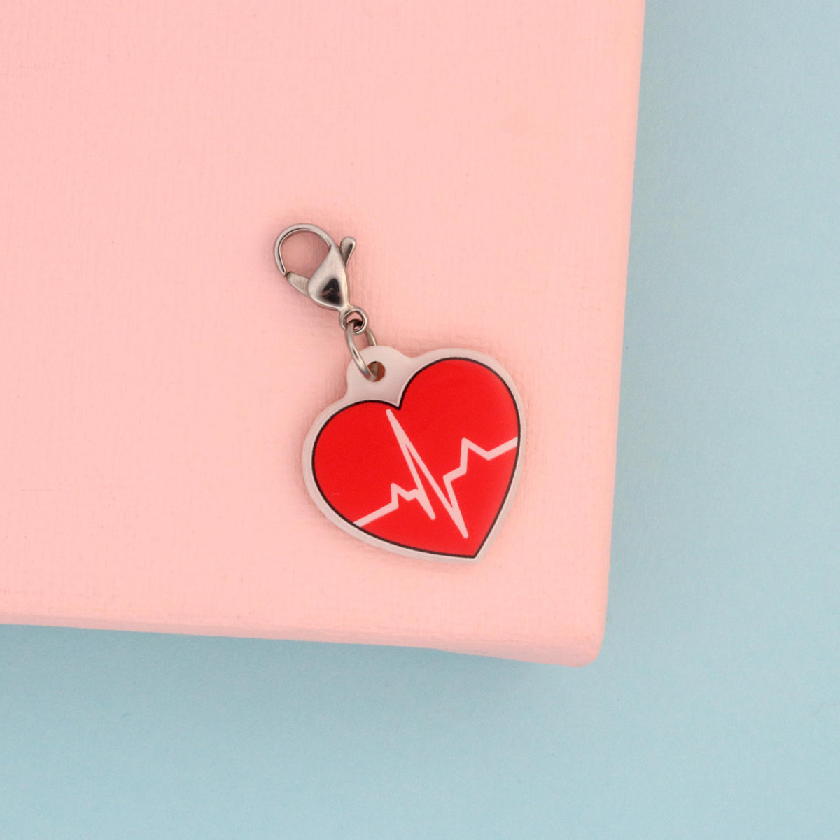 EKG Heart Badge Charm, Cardiac Telemetry Nurse