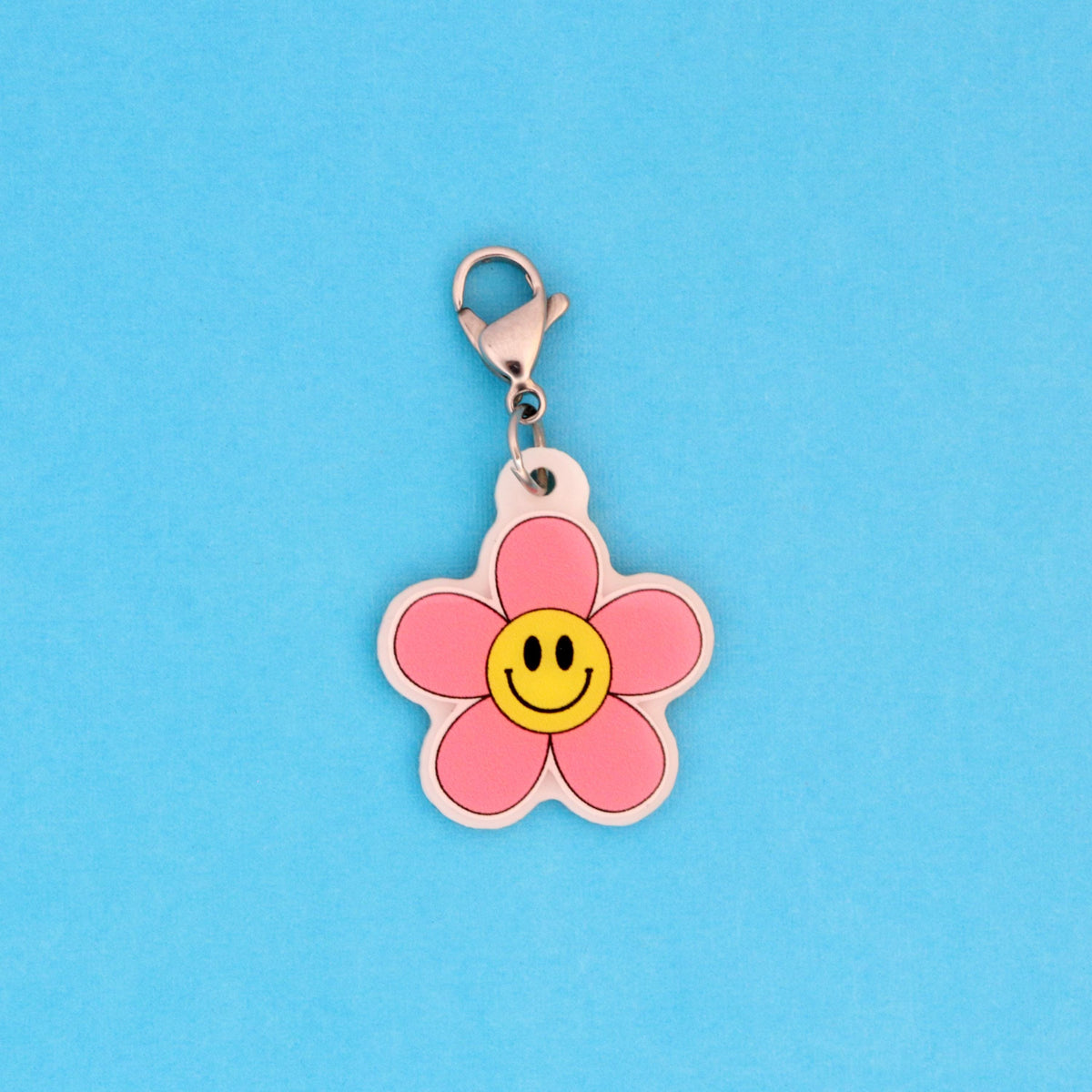 Happy Face Flower Badge Charm | RN Gift | Retro Healthcare Accessory