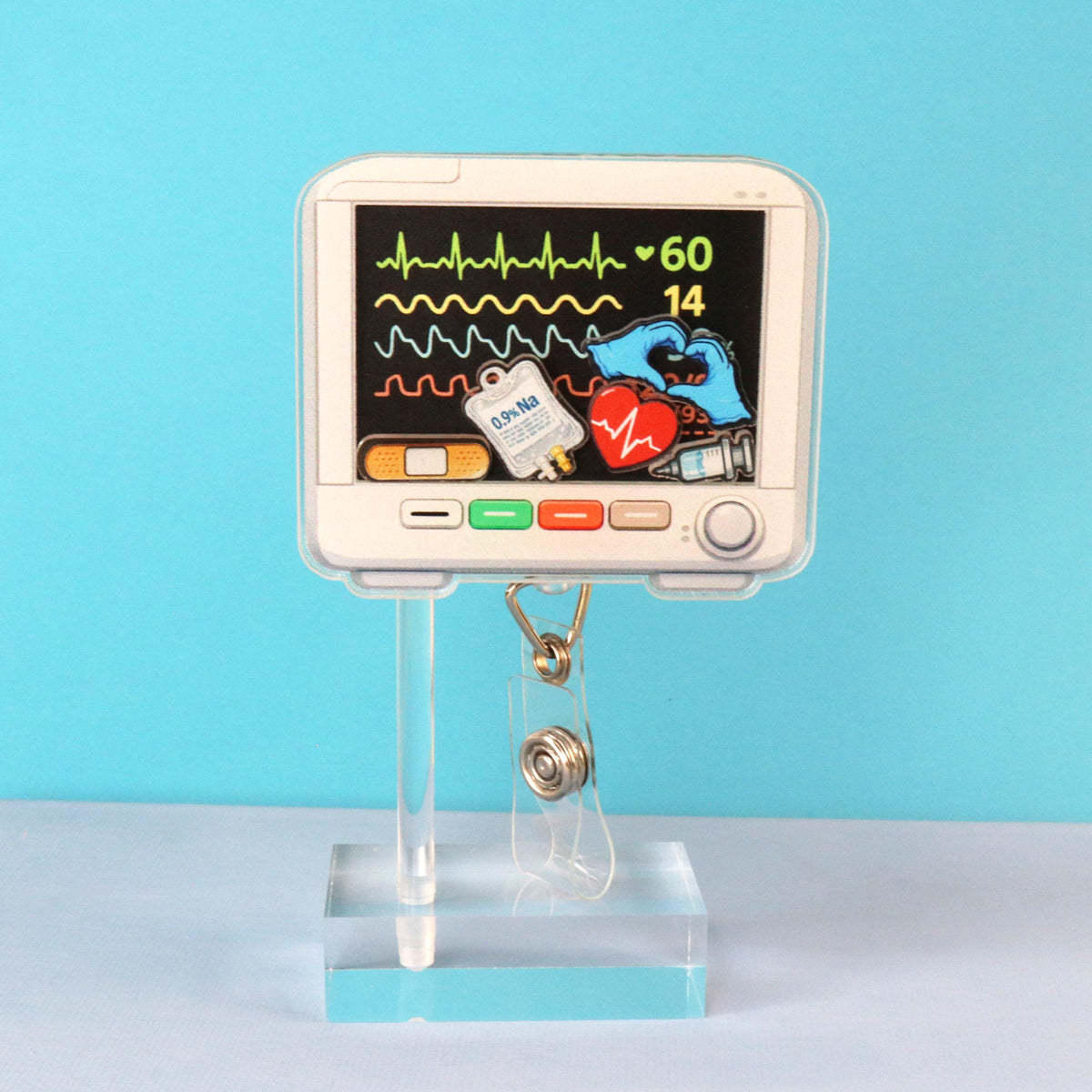 Heart Monitor Shaker Badge Reel - RN Gift