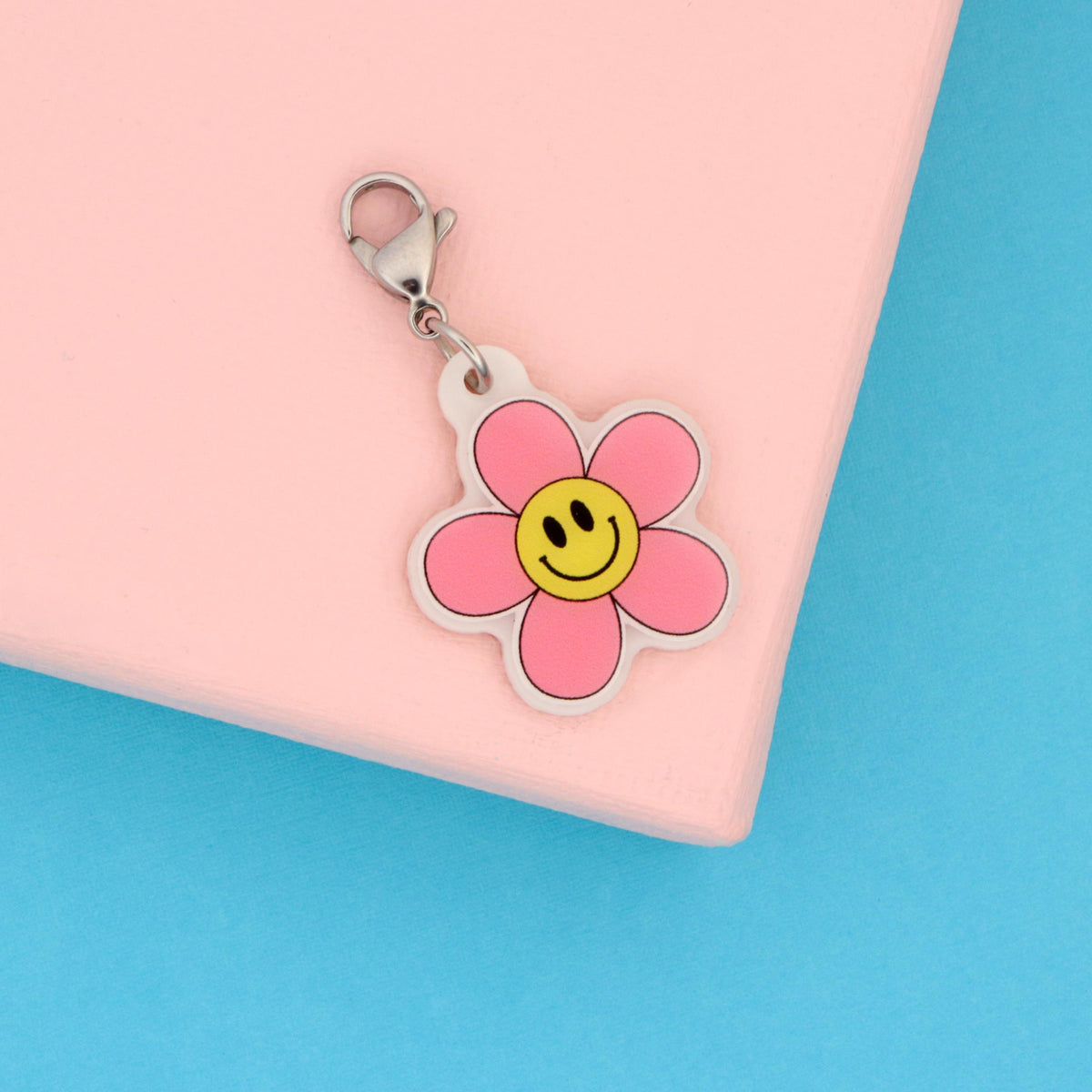 Happy Face Flower Badge Charm | RN Gift | Retro Healthcare Accessory
