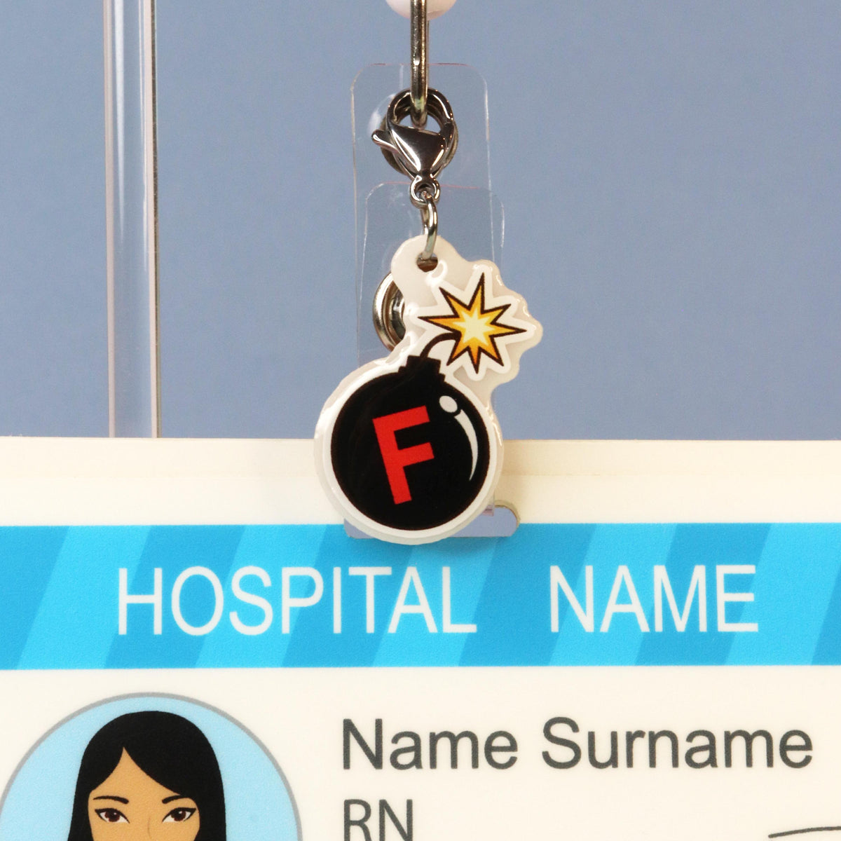 F Bomb Badge Charm, Funny Nurse Gift, Healthcare Worker Humor