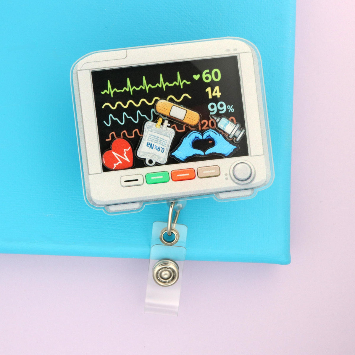 Heart Monitor Shaker Badge Reel - RN Gift