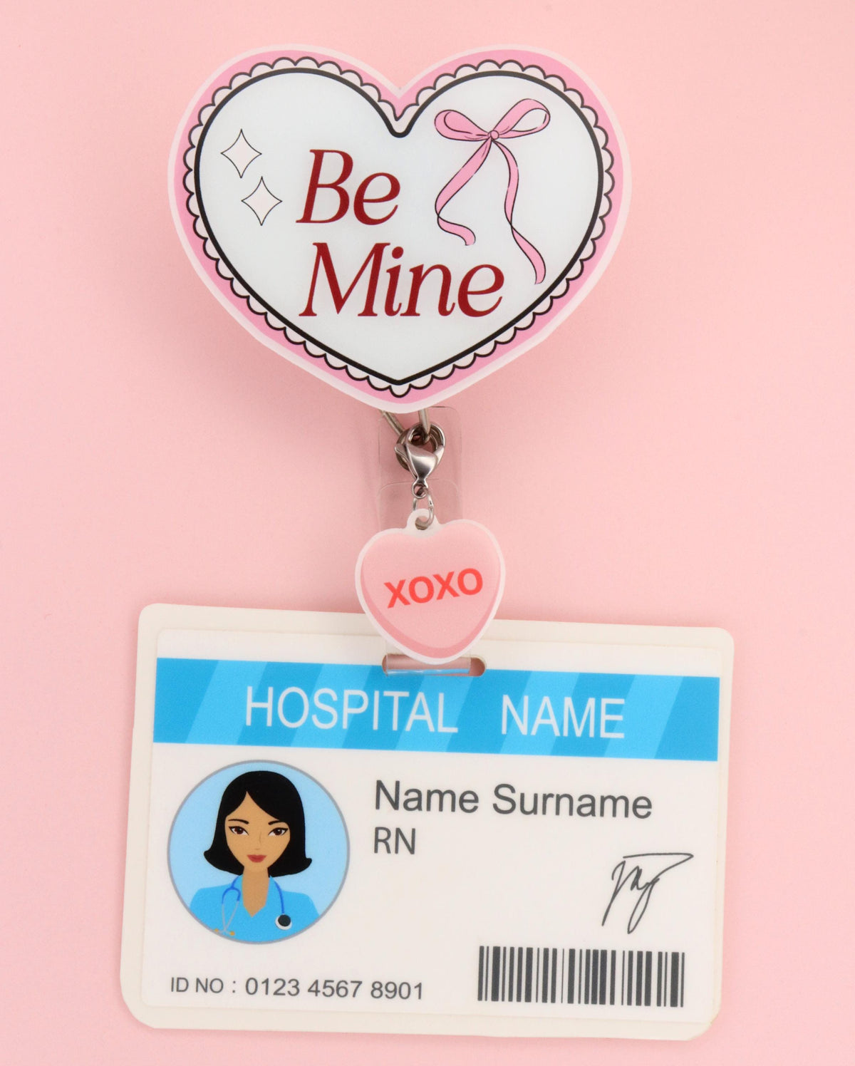 Valentine Badge Reel Charm | Candy Heart Clip On Charm | Nurse Accessory | Funny Medical Gift