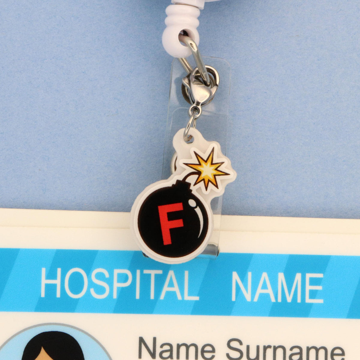 F Bomb Badge Charm, Funny Nurse Gift, Healthcare Worker Humor