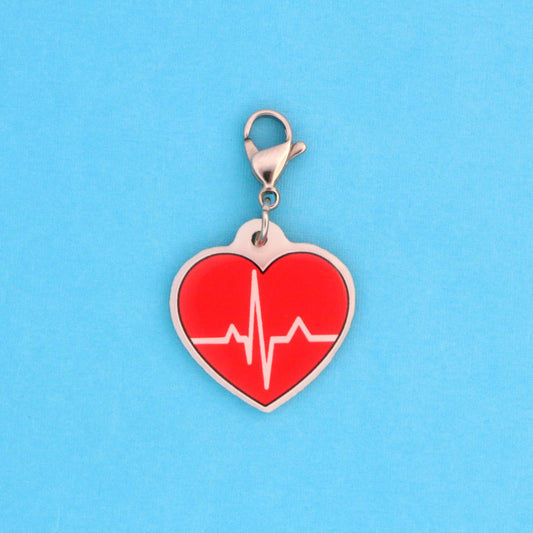 EKG Heart Badge Charm, Cardiac Telemetry Nurse