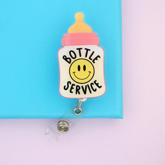 Funny Labor and Delivery Nurse Badge Reel: Bottle Service