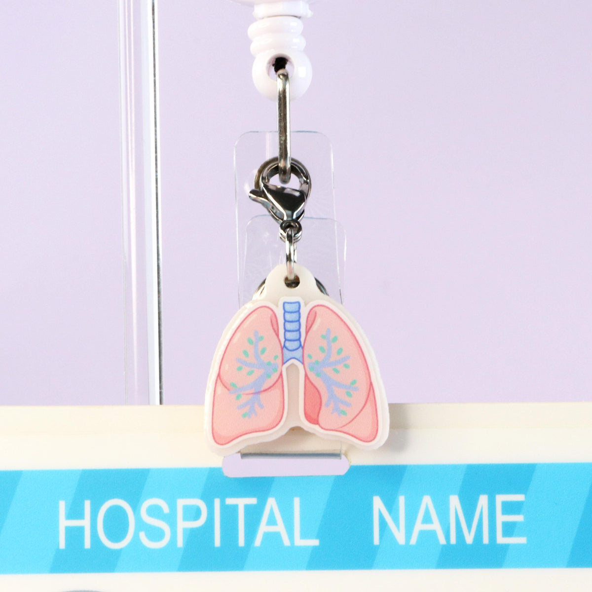 Lung Anatomy Badge Reel Charm | Respiratory Therapist Gift