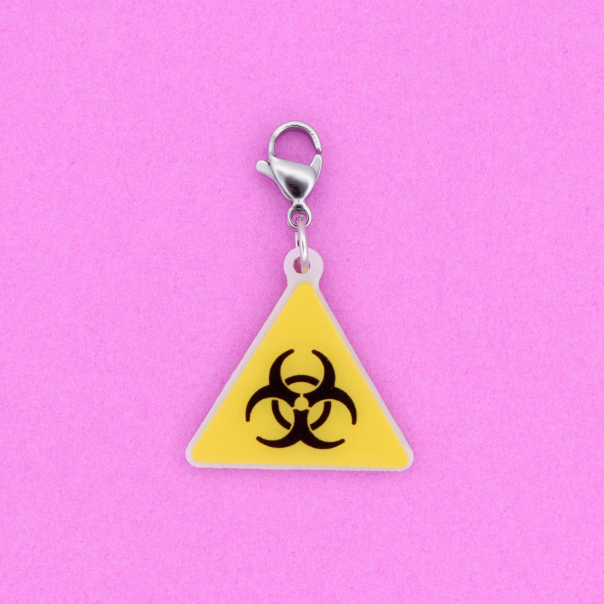 Biohazard Symbol Badge Reel Charm | Acrylic Clip-On Accessory for Healthcare Workers